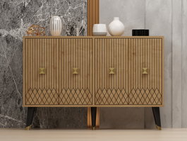 Hanah Home Consola Sapphire Oak y Gold